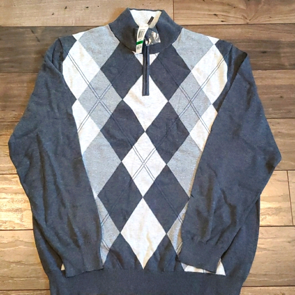 NWT Tasso Elba 100% Cotton Half-zip Sweater